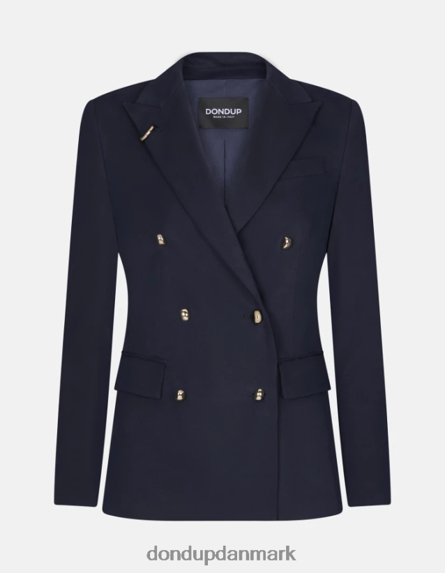 dobbeltradet blazer i bomuld Kvinder 0XD0D0370 Marine blå DONDUP beklædning