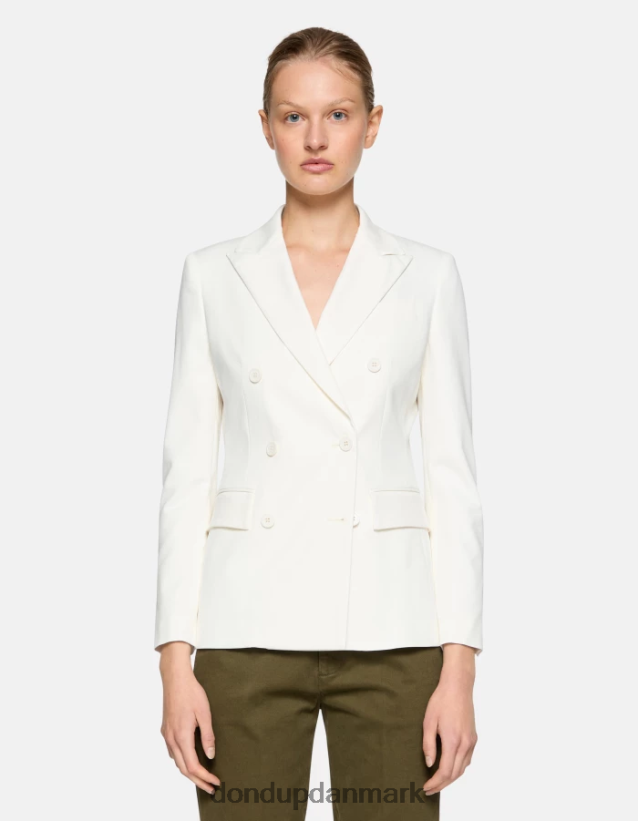 dobbeltradet blazer i bomuld Kvinder 0XD0D0372 alabastro DONDUP beklædning