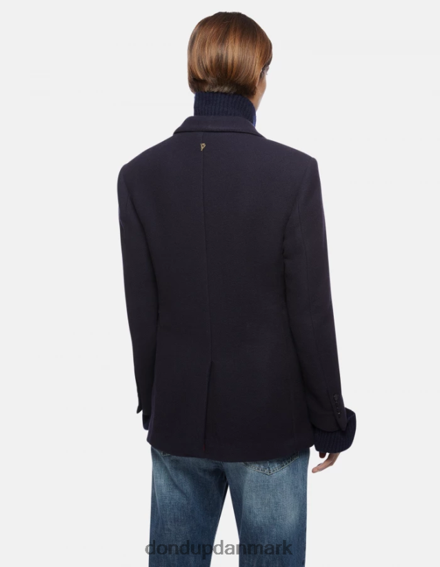 dobbeltradet blazer i stof Kvinder 0XD0D0395 Marine blå DONDUP beklædning