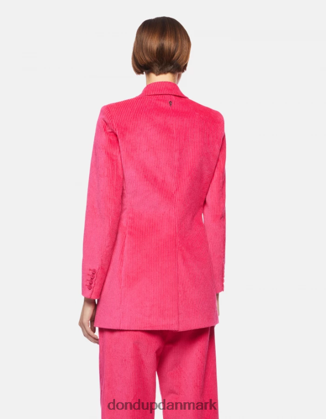 dobbeltradet fløjlsblazer Kvinder 0XD0D0384 orkidé DONDUP beklædning