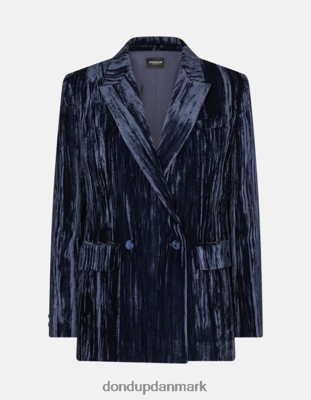 dobbeltradet fløjlsblazer Kvinder 0XD0D0385 Marine blå DONDUP beklædning