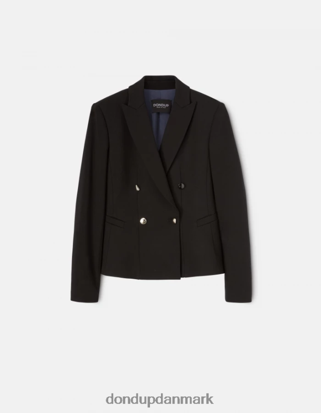 dobbeltradet jersey blazer Kvinder 0XD0D0390 sort DONDUP beklædning