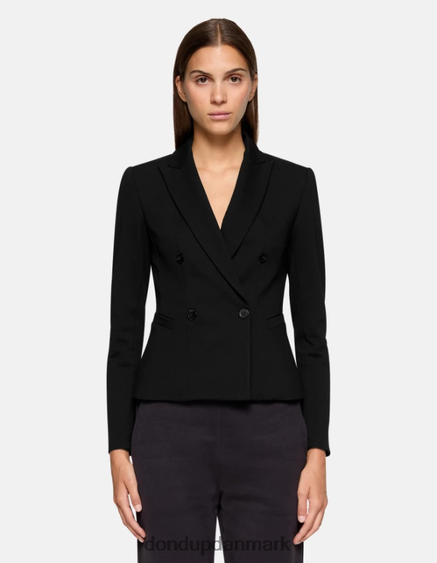 dobbeltradet jersey blazer Kvinder 0XD0D0392 sort DONDUP beklædning
