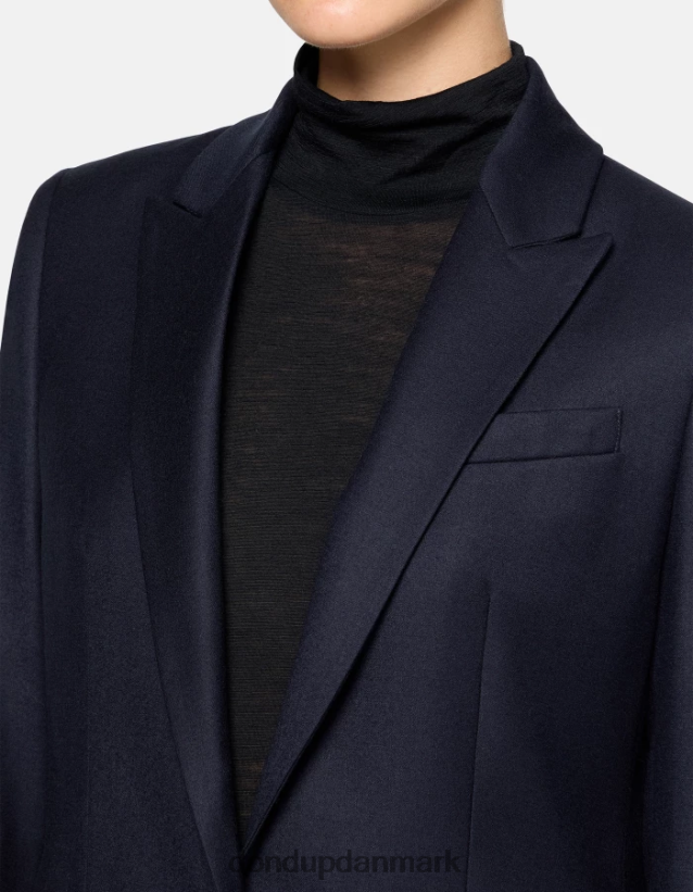 enkeltradet blazer i flannel Kvinder 0XD0D0374 Marine blå DONDUP beklædning