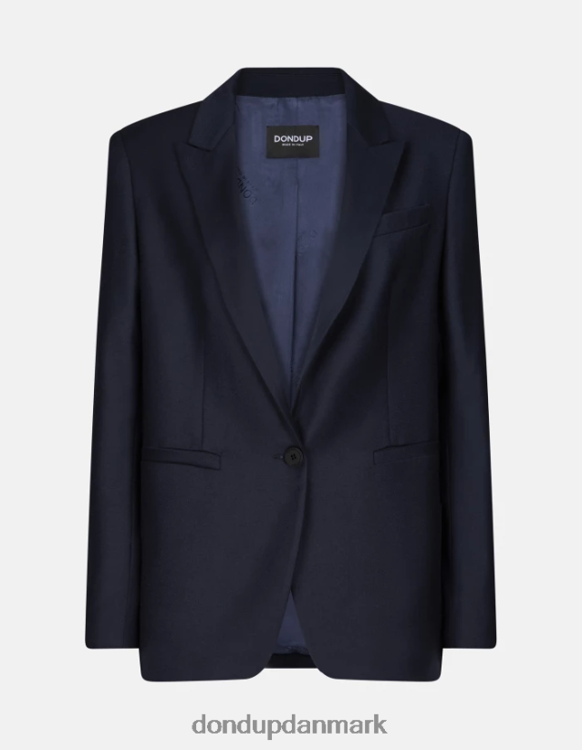 enkeltradet blazer i flannel Kvinder 0XD0D0374 Marine blå DONDUP beklædning