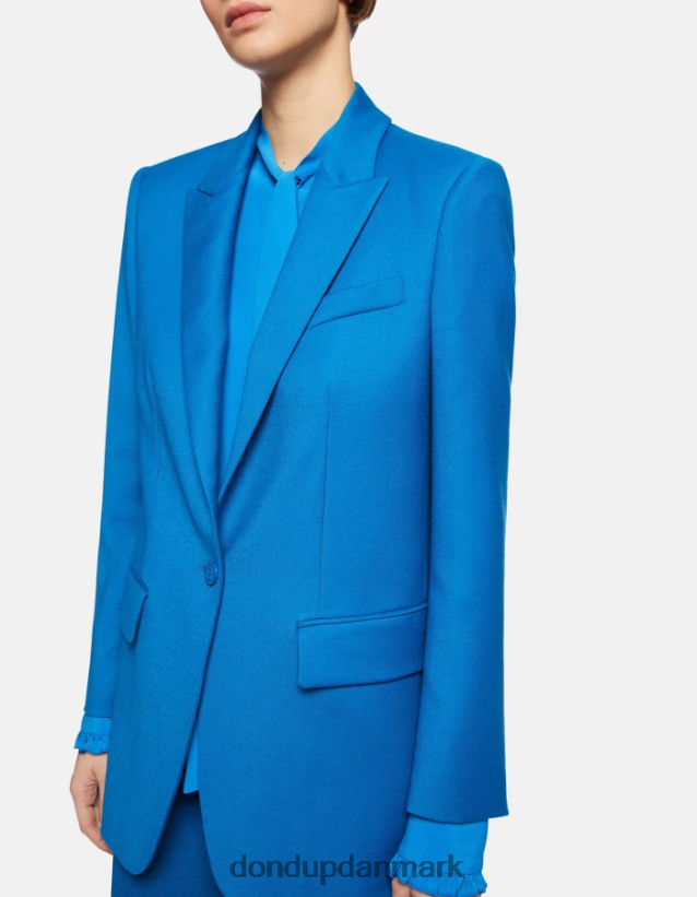 enkeltradet blazer i flannel Kvinder 0XD0D0386 turkis DONDUP beklædning