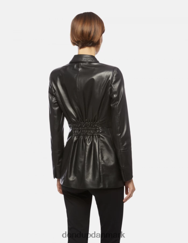 enkeltradet blazer i nappalæder Kvinder 0XD0D0391 sort DONDUP beklædning