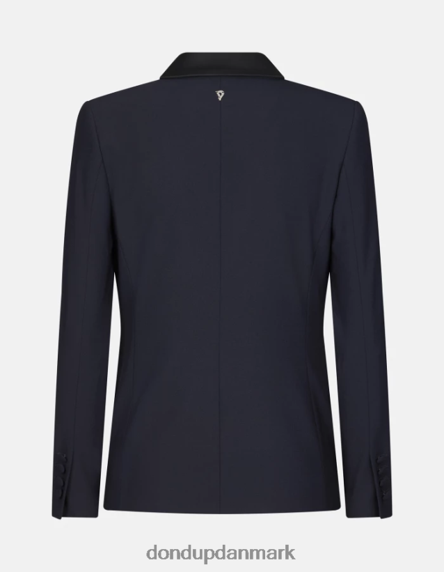 enkeltradet blazer i uld Kvinder 0XD0D0382 Marine blå DONDUP beklædning