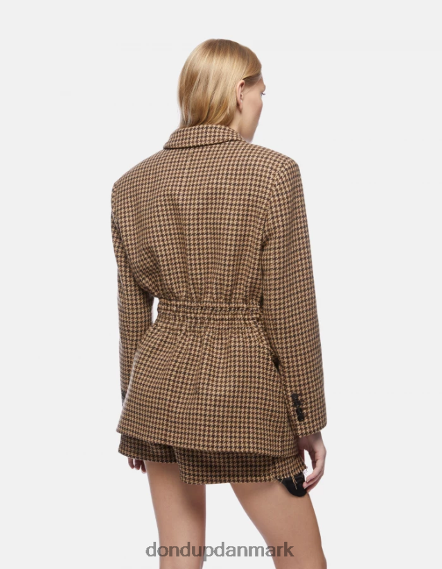 enkeltradet blazer i uldblanding Kvinder 0XD0D0371 cioccolato DONDUP beklædning