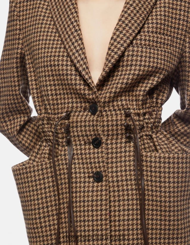 enkeltradet blazer i uldblanding Kvinder 0XD0D0371 cioccolato DONDUP beklædning