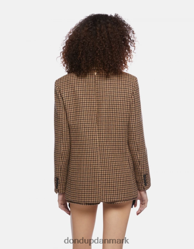 enkeltradet blazer i uldblanding Kvinder 0XD0D0376 cioccolato DONDUP beklædning