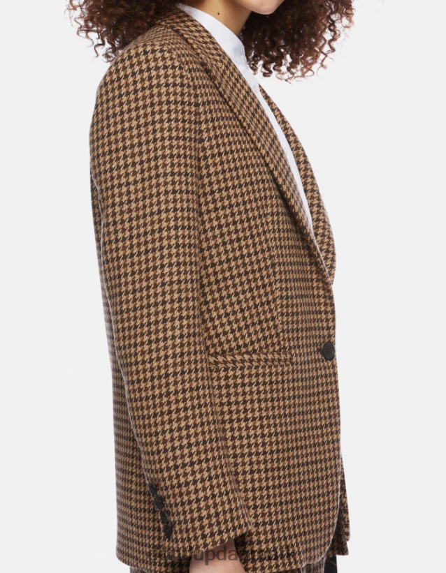 enkeltradet blazer i uldblanding Kvinder 0XD0D0376 cioccolato DONDUP beklædning