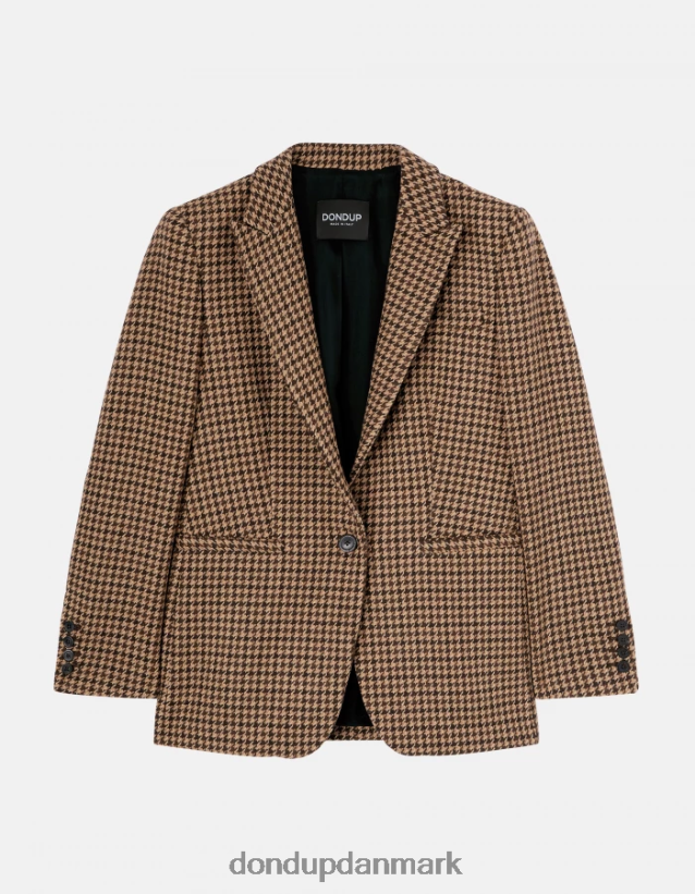 enkeltradet blazer i uldblanding Kvinder 0XD0D0376 cioccolato DONDUP beklædning