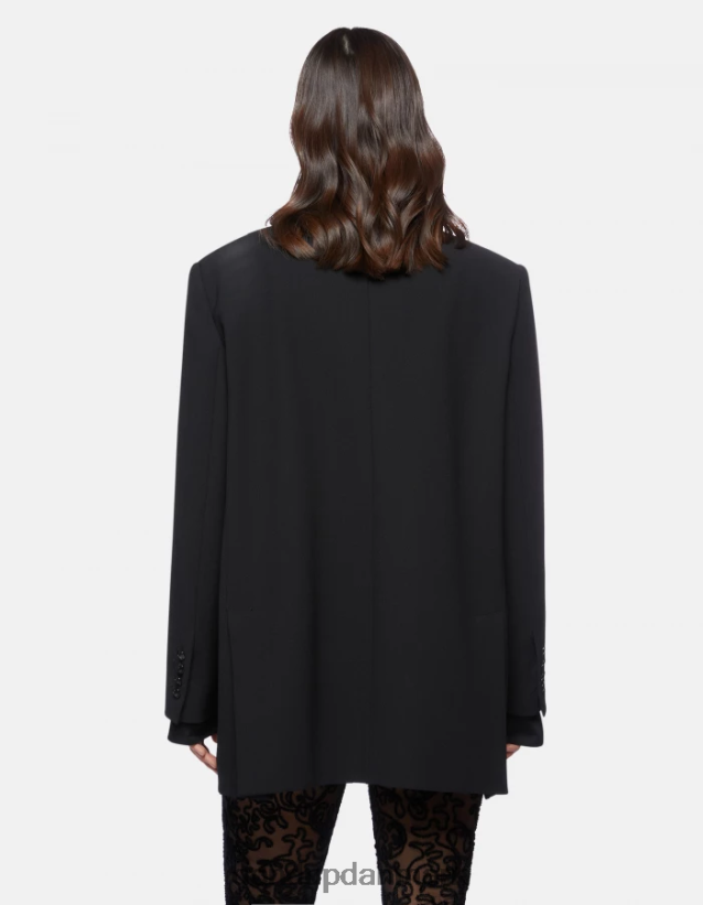 enkeltradet blazer i uldblanding Kvinder 0XD0D0388 sort DONDUP beklædning