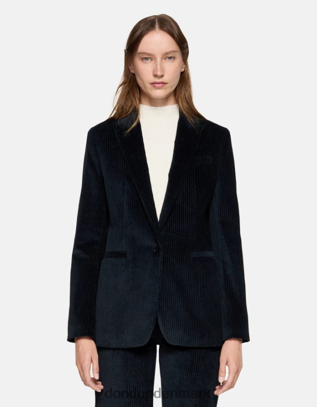 enkeltradet fløjlsblazer Kvinder 0XD0D0378 Marine blå DONDUP beklædning