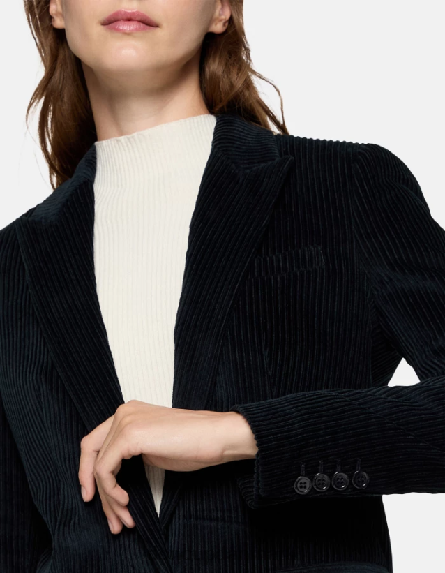 enkeltradet fløjlsblazer Kvinder 0XD0D0378 Marine blå DONDUP beklædning