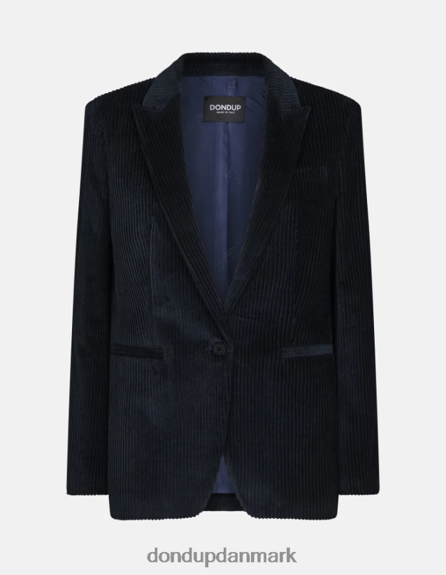 enkeltradet fløjlsblazer Kvinder 0XD0D0378 Marine blå DONDUP beklædning