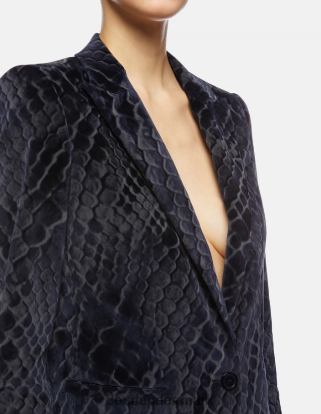 enkeltradet flok denim blazer Kvinder 0XD0D0387 blå DONDUP beklædning