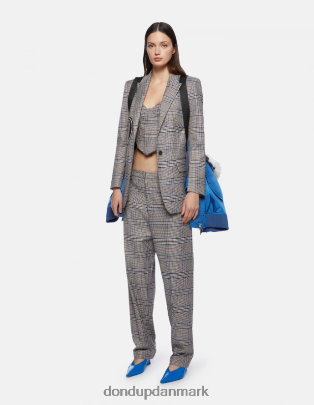 enkeltradet prince of wales ternet blazer Kvinder 0XD0D0375 blå DONDUP beklædning