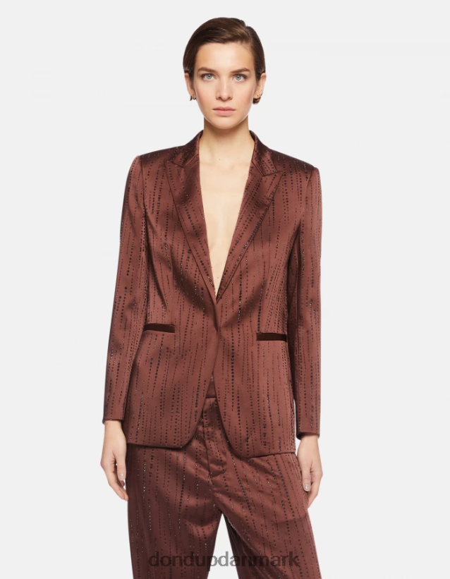 enkeltradet satin blazer Kvinder 0XD0D0380 cioccolato DONDUP beklædning
