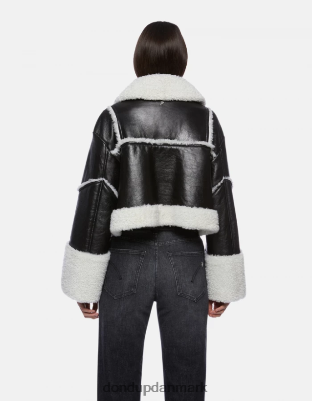 cropped shearling jakke Kvinder 0XD0D0364 sort DONDUP beklædning
