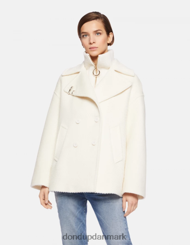 dobbeltradet klædepeacoat Kvinder 0XD0D0341 alabastro DONDUP beklædning