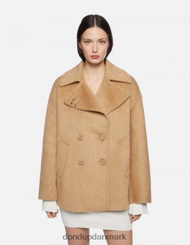 dobbeltradet klædepeacoat Kvinder 0XD0D0342 kanel DONDUP beklædning