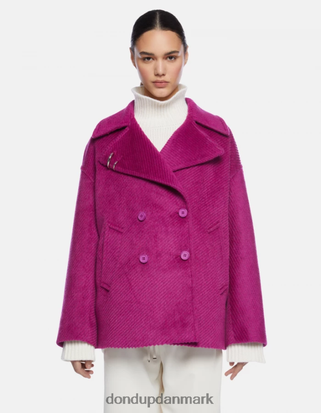 dobbeltradet klædepeacoat Kvinder 0XD0D0343 barbabietola DONDUP beklædning