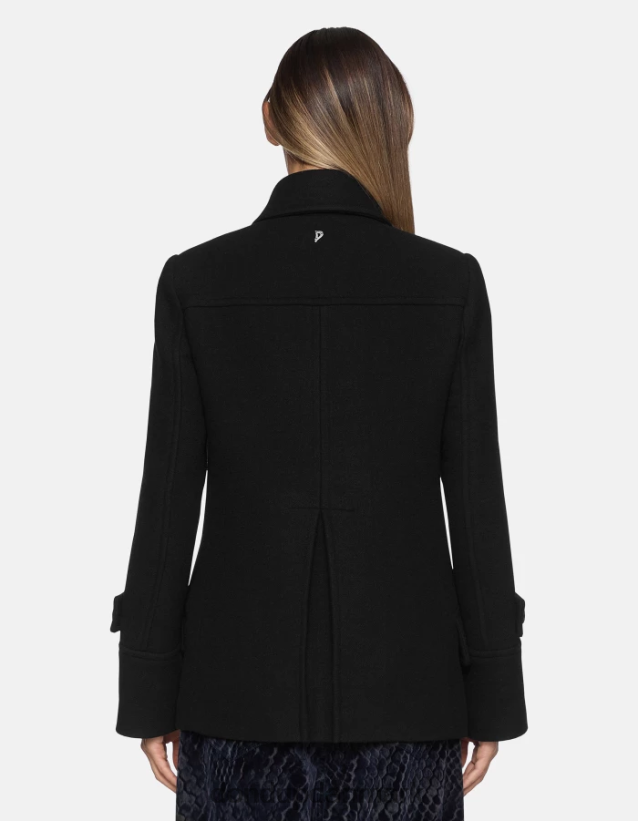 dobbeltradet klædepeacoat Kvinder 0XD0D0351 sort DONDUP beklædning