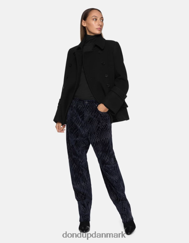 dobbeltradet klædepeacoat Kvinder 0XD0D0351 sort DONDUP beklædning