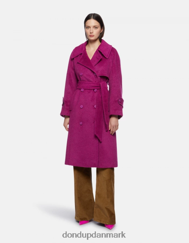 dobbeltradet stoffrakke Kvinder 0XD0D0353 barbabietola DONDUP beklædning