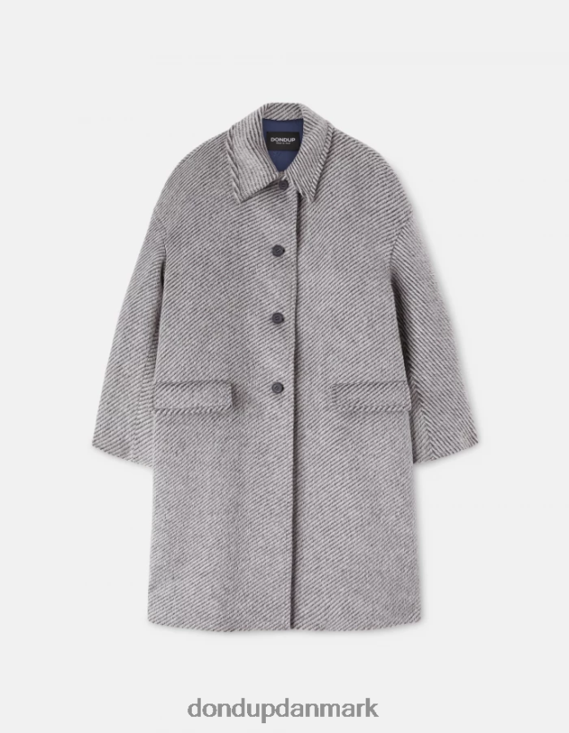 enkeltradet meleret stoffrakke Kvinder 0XD0D0368 hvid sort DONDUP beklædning