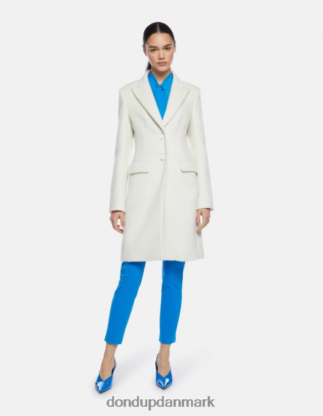 enkeltradet stoffrakke Kvinder 0XD0D0356 alabastro DONDUP beklædning