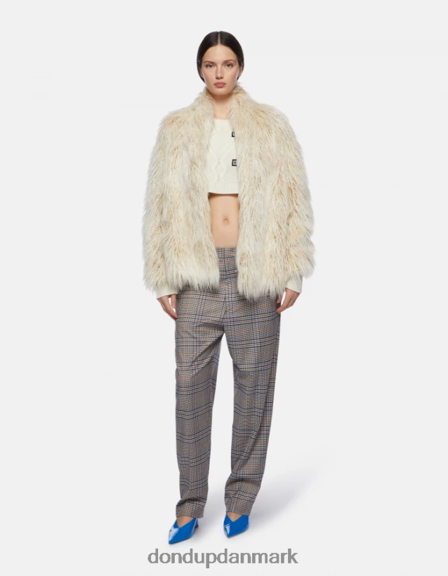 løs frakke i øko-mongolsk pels Kvinder 0XD0D0359 alabastro DONDUP beklædning