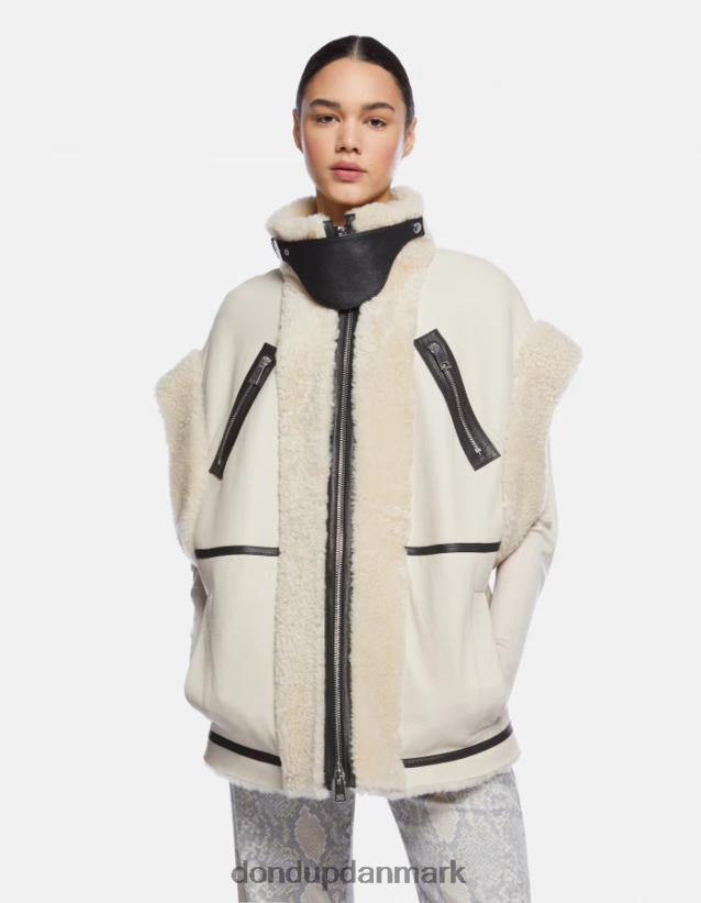 løstsiddende shearling vest Kvinder 0XD0D0361 burro DONDUP beklædning
