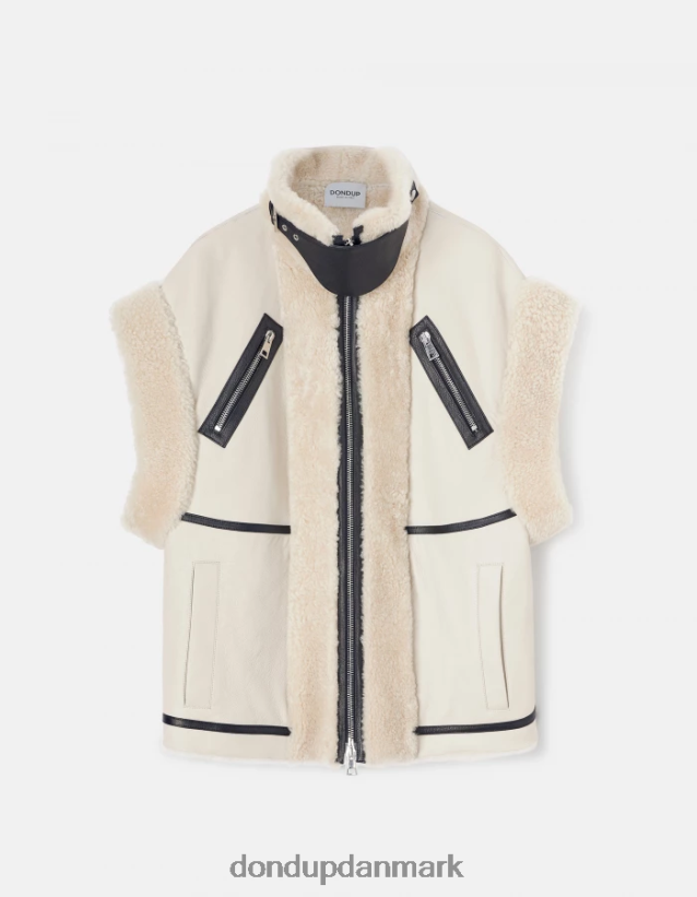 løstsiddende shearling vest Kvinder 0XD0D0361 burro DONDUP beklædning