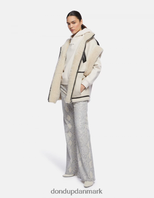 løstsiddende shearling vest Kvinder 0XD0D0361 burro DONDUP beklædning