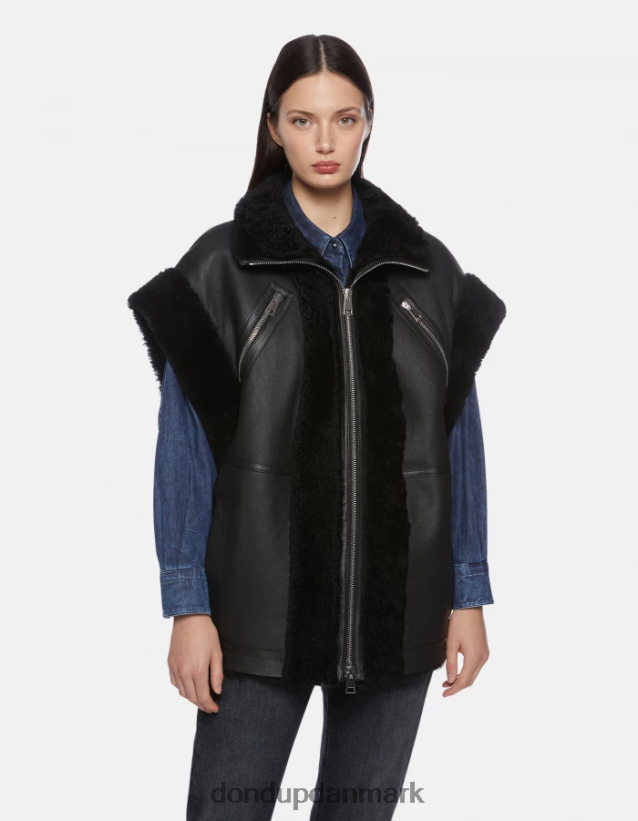 løstsiddende shearling vest Kvinder 0XD0D0365 sort DONDUP beklædning