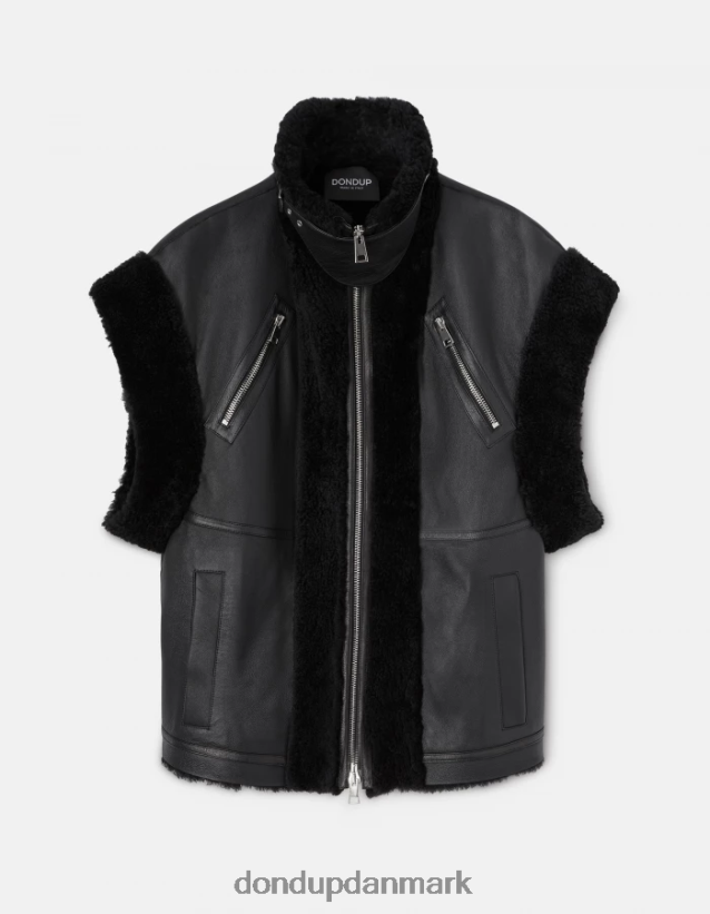 løstsiddende shearling vest Kvinder 0XD0D0365 sort DONDUP beklædning