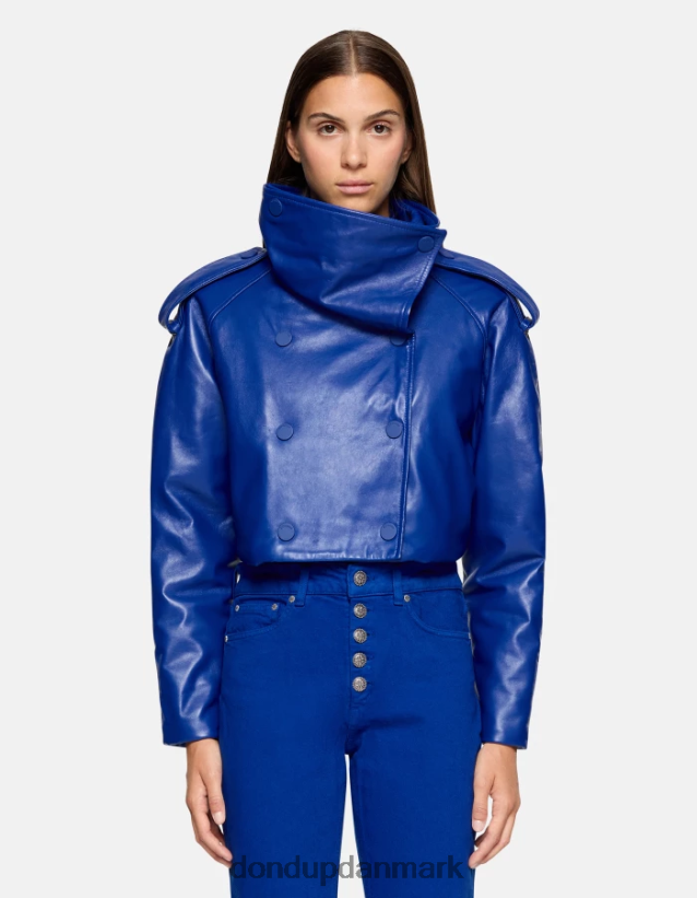 oversize nappa læderjakke Kvinder 0XD0D0348 kongeblå DONDUP beklædning