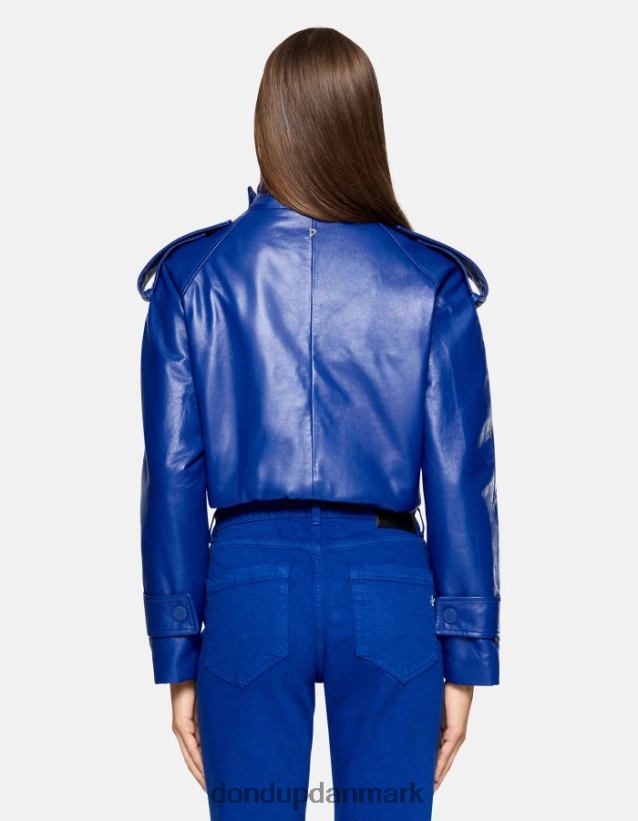 oversize nappa læderjakke Kvinder 0XD0D0348 kongeblå DONDUP beklædning