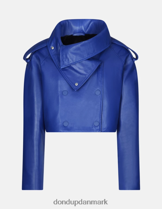 oversize nappa læderjakke Kvinder 0XD0D0348 kongeblå DONDUP beklædning