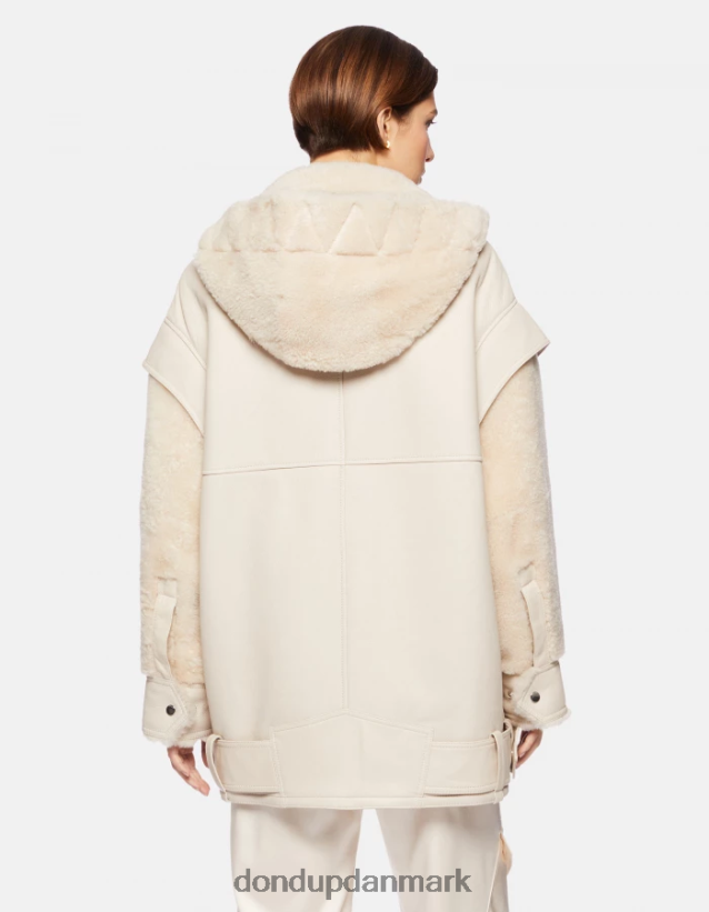 oversize shearling frakke Kvinder 0XD0D0362 burro DONDUP beklædning