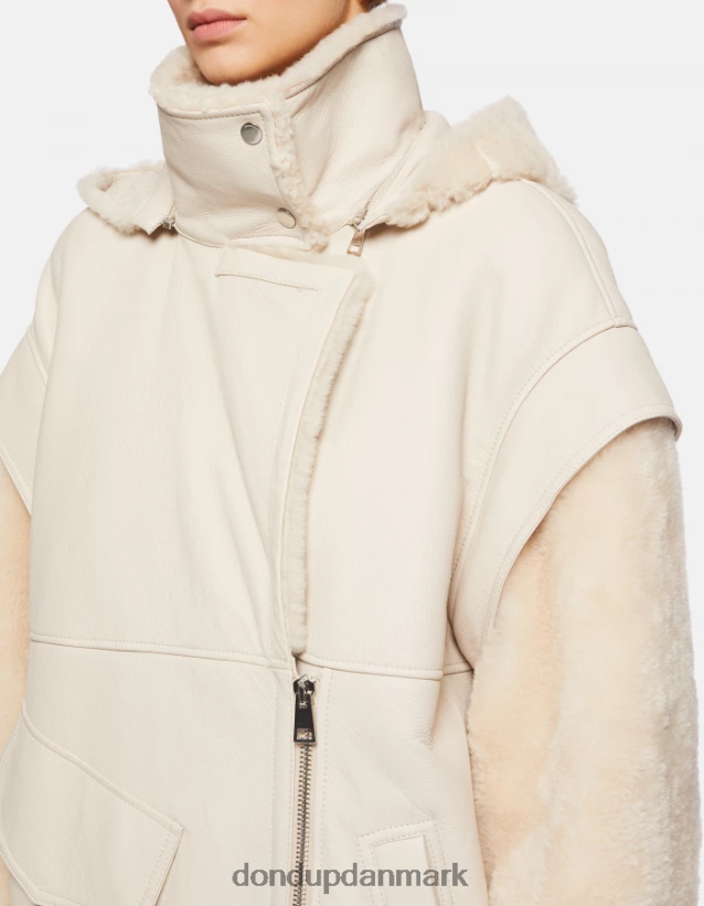 oversize shearling frakke Kvinder 0XD0D0362 burro DONDUP beklædning