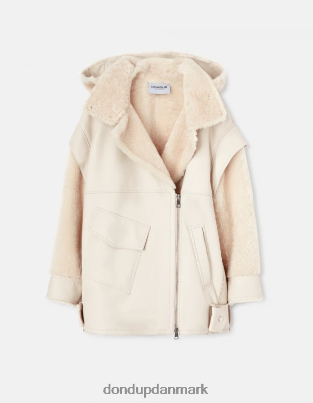 oversize shearling frakke Kvinder 0XD0D0362 burro DONDUP beklædning