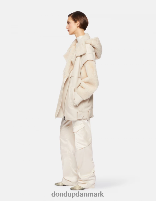oversize shearling frakke Kvinder 0XD0D0362 burro DONDUP beklædning