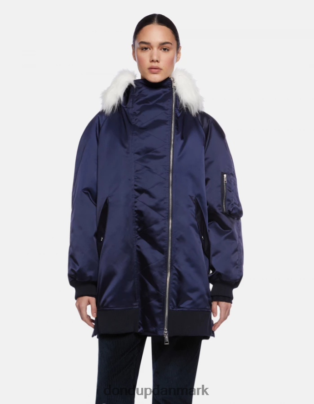 oversized satin parka Kvinder 0XD0D0349 Marine blå DONDUP beklædning