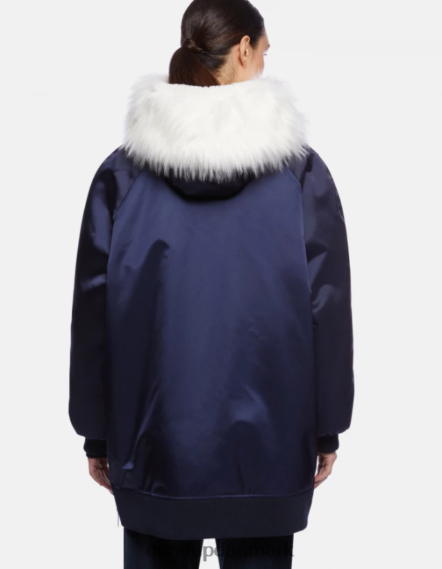 oversized satin parka Kvinder 0XD0D0349 Marine blå DONDUP beklædning