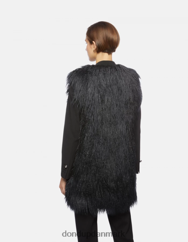 regular fit vest i øko mongolsk pels Kvinder 0XD0D0358 blå tuareg DONDUP beklædning