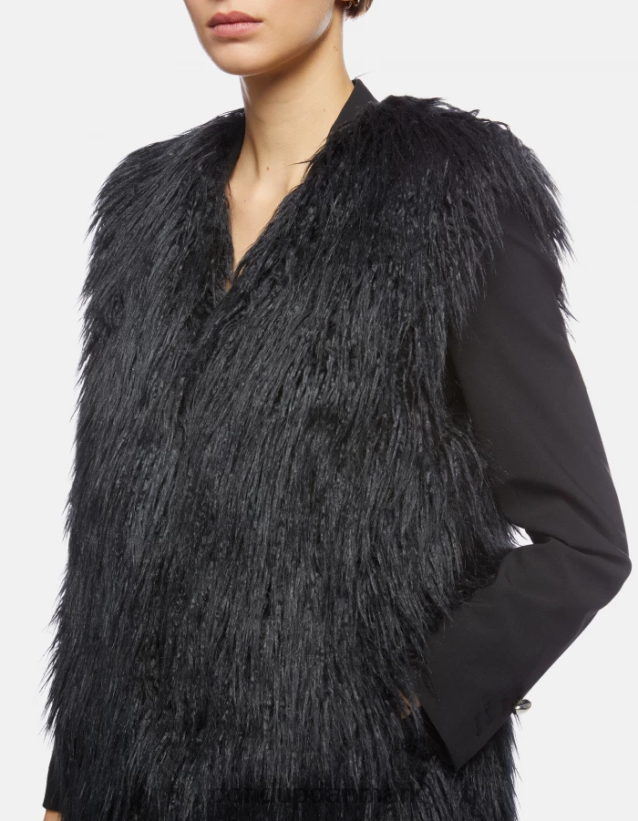 regular fit vest i øko mongolsk pels Kvinder 0XD0D0358 blå tuareg DONDUP beklædning